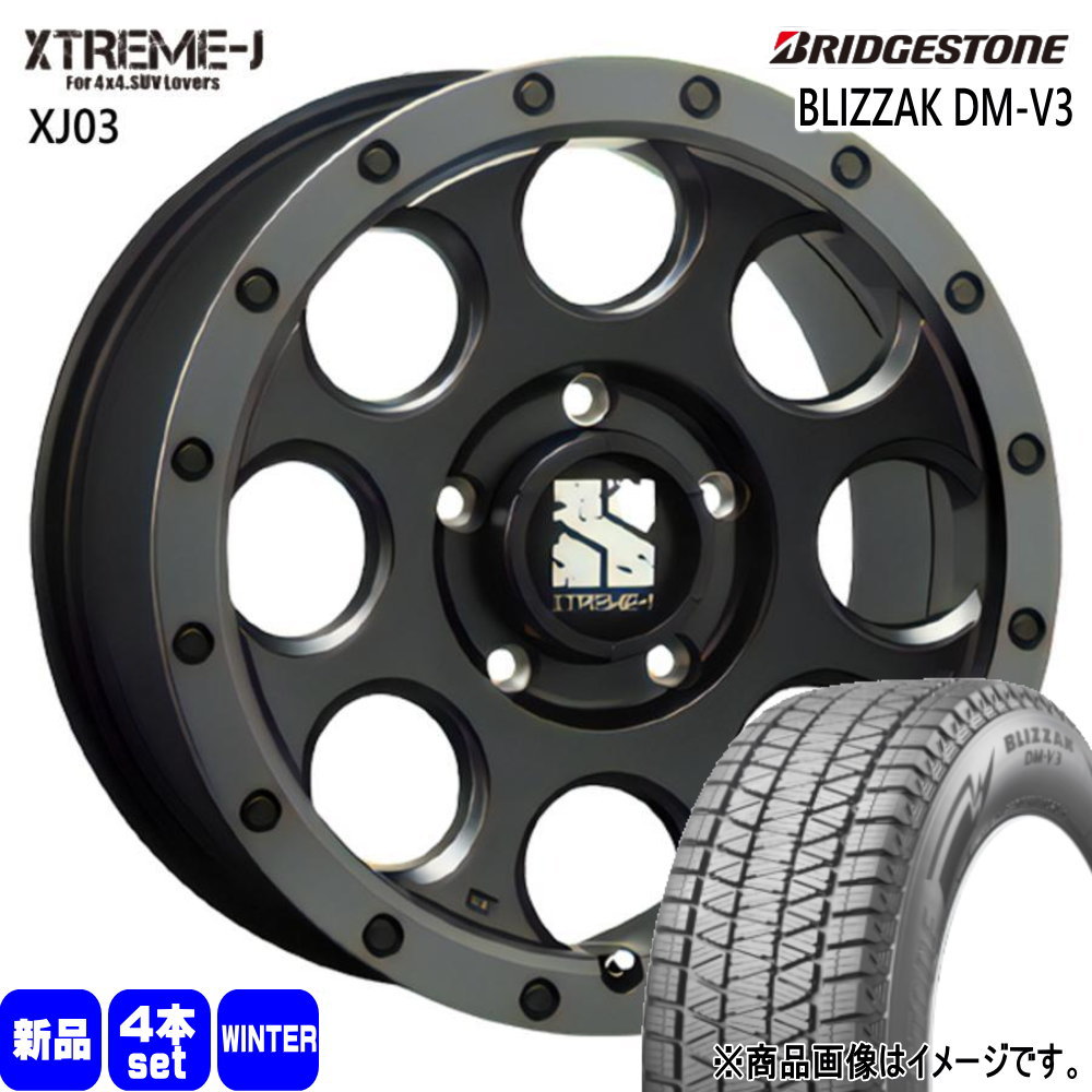 215/70R16 100Q ブリザック DMV3 BLIZZAK DM-V3 ブリヂストン BRIDGESTONE 新品 冬用 スタッドレスタイヤ ホイール 4本セット MLJ XTREME-J XJ03 16×7.0+35 5/114.3 16インチ|タイヤショップ78