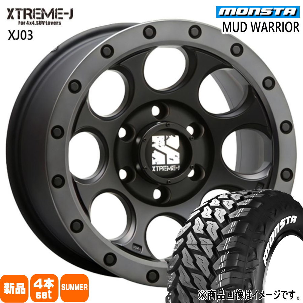 265/65R17 120/117Q マッドウォーリア MUD WARRIOR モンスタ MONSTA 新品 夏用 サマータイヤ ホイール 4本セット MLJ XTREME-J XJ03 17×8.0+20 6/139.7 17インチ|タイヤショップ78