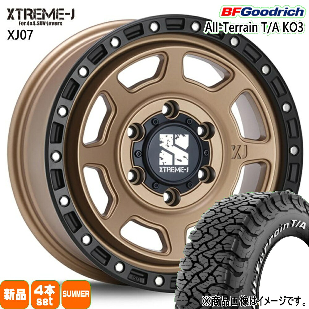 215/70R16 100/97S LRC LT オールテレーン T/A KO3 All-Terrain T/A KO3 BFグッドリッチ BF.Goodrich 新品 夏用 サマータイヤ ホイール 4本セット MLJ XTREME-J XJ07 16&times;6.5+38 6/139.7 16インチ｜タイヤショップ78 127,325円