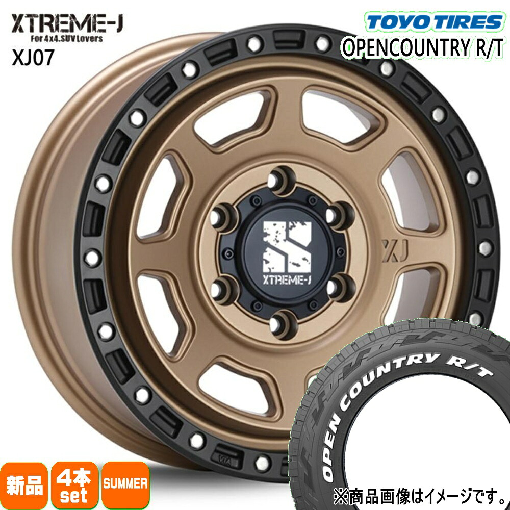 215/65R16 109/107Q LT オープンカントリー RT OPENCOUNTRY R/T トーヨータイヤ TOYOTIRES 新品 夏用 サマータイヤ ホイール 4本セット MLJ XTREME-J XJ07 16&times;6.5+38 6/139.7 16インチ｜タイヤショップ78 120,835円