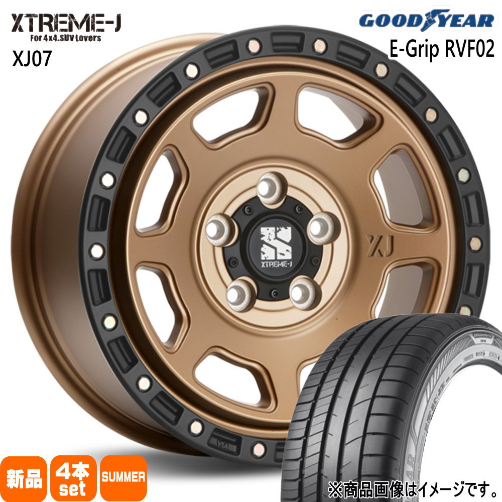 215/65R16 98H エフィシェントグリップ RVF02 EfficentGrip RVF02 グッドイヤー GOODYEAR 新品 夏用 サマータイヤ ホイール 4本セット MLJ XTREME-J XJ07 16×7.0+35 5/114.3 16インチ|タイヤショップ78