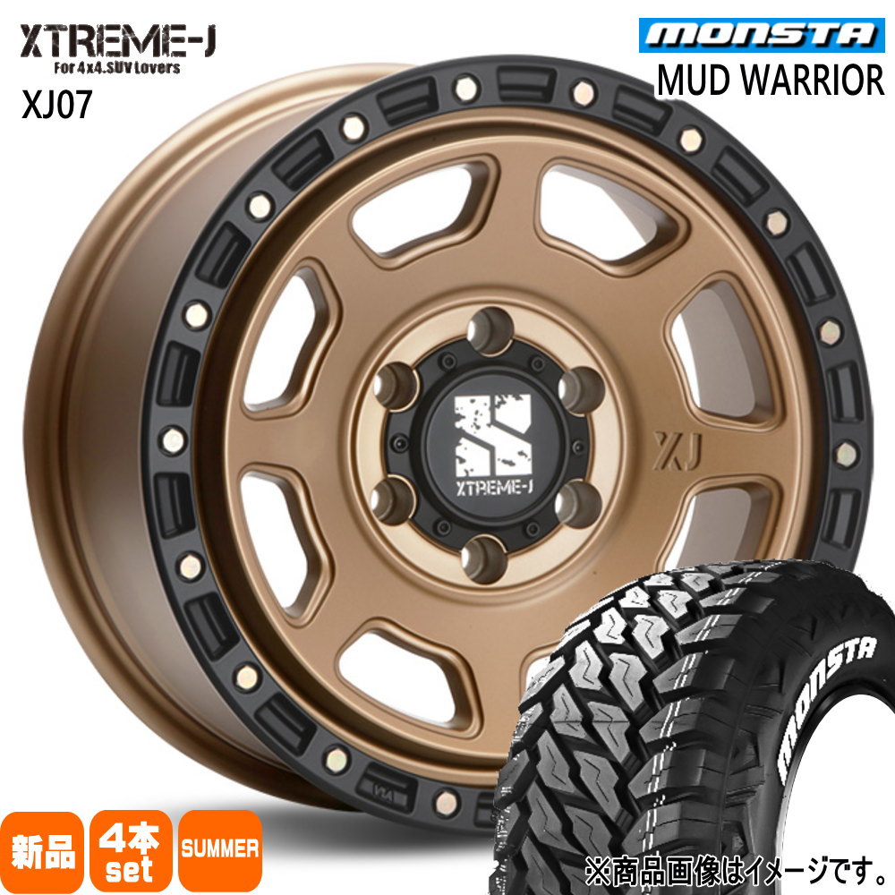 265/70R17 121/118Q マッドウォーリア MUD WARRIOR モンスタ MONSTA 新品 夏用 サマータイヤ ホイール 4本セット MLJ XTREME-J XJ07 17×8.0+20 6/139.7 17インチ|タイヤショップ78