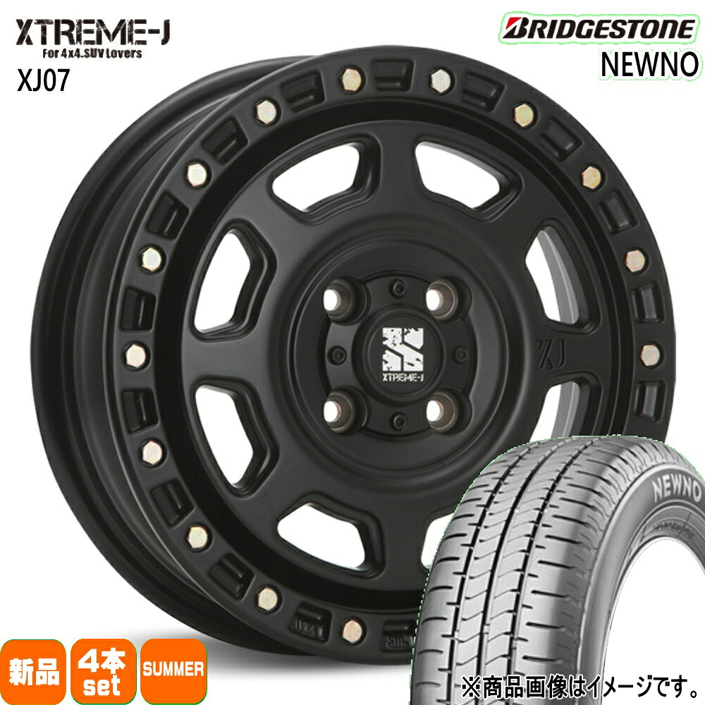 165/55R14 72V ニューノ NEWNO ブリヂストン BRIDGESTONE 新品 夏用 サマータイヤ ホイール 4本セット MLJ XTREME-J XJ07 14&times;4.5+43 4/100 14インチ｜タイヤショップ78