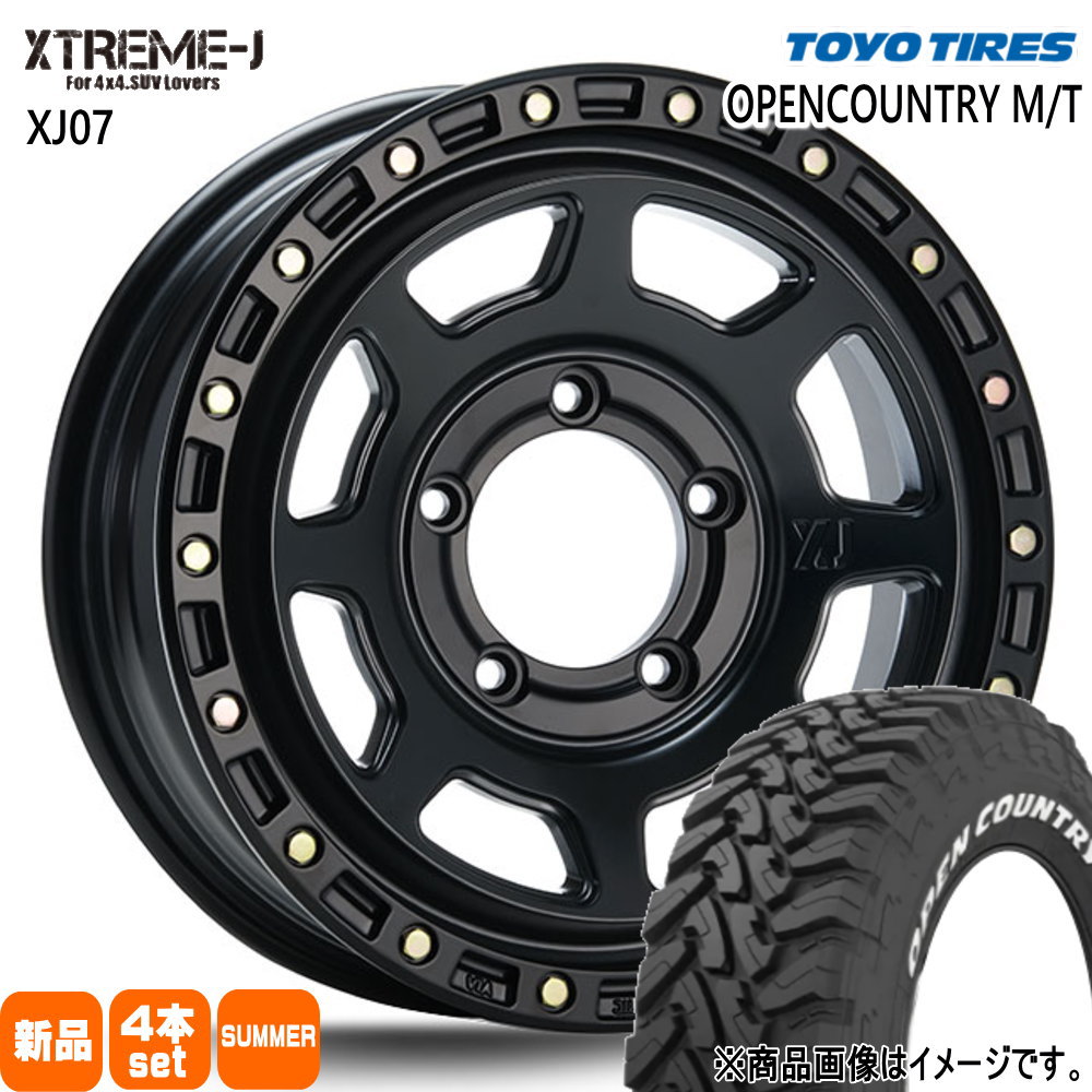 225/75R16 103/100Q LT オープンカントリー MT OPENCOUNTRY M/T トーヨータイヤ TOYOTIRES 新品 夏用 サマータイヤ ホイール 4本セット MLJ XTREME-J XJ07 16&times;6.0-5 5/139.7 16インチ｜タイヤショップ78