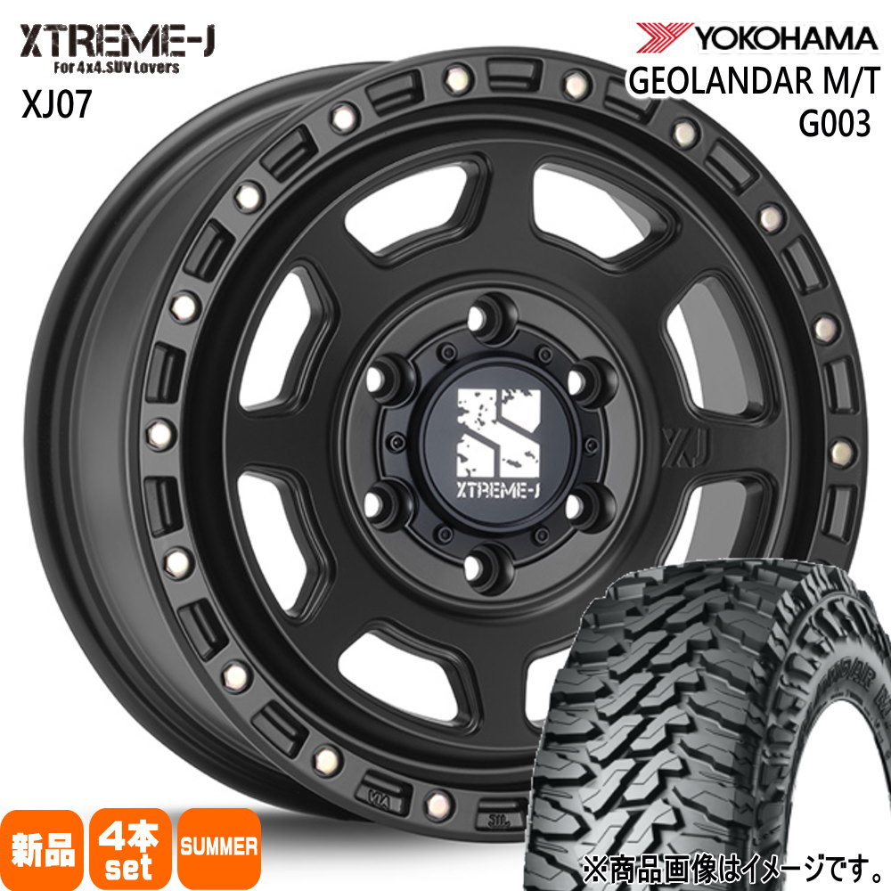 215/70R16 100/97Q LT ジオランダー MT G003 GEOLANDAR M/T G003 ヨコハマ YOKOHAMA 新品 夏用 サマータイヤ ホイール 4本セット MLJ XTREME-J XJ07 16&times;6.5+38 6/139.7 16インチ｜タイヤショップ78