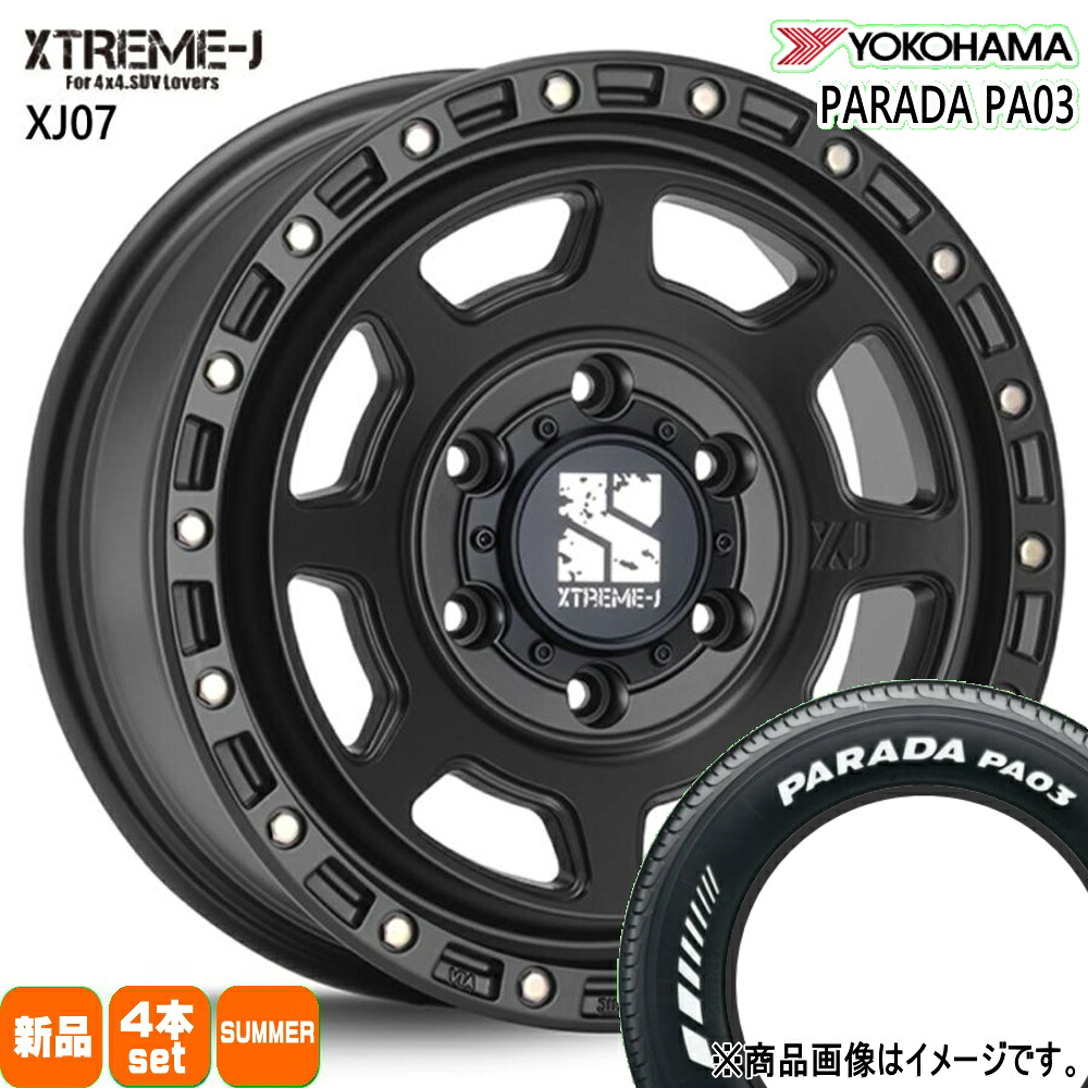 215/65R16 109/107S LT パラダ PA03 PARADA PA03 ヨコハマ YOKOHAMA 新品 夏用 サマータイヤ ホイール 4本セット MLJ XTREME-J XJ07 16&times;6.5+38 6/139.7 16インチ｜タイヤショップ78