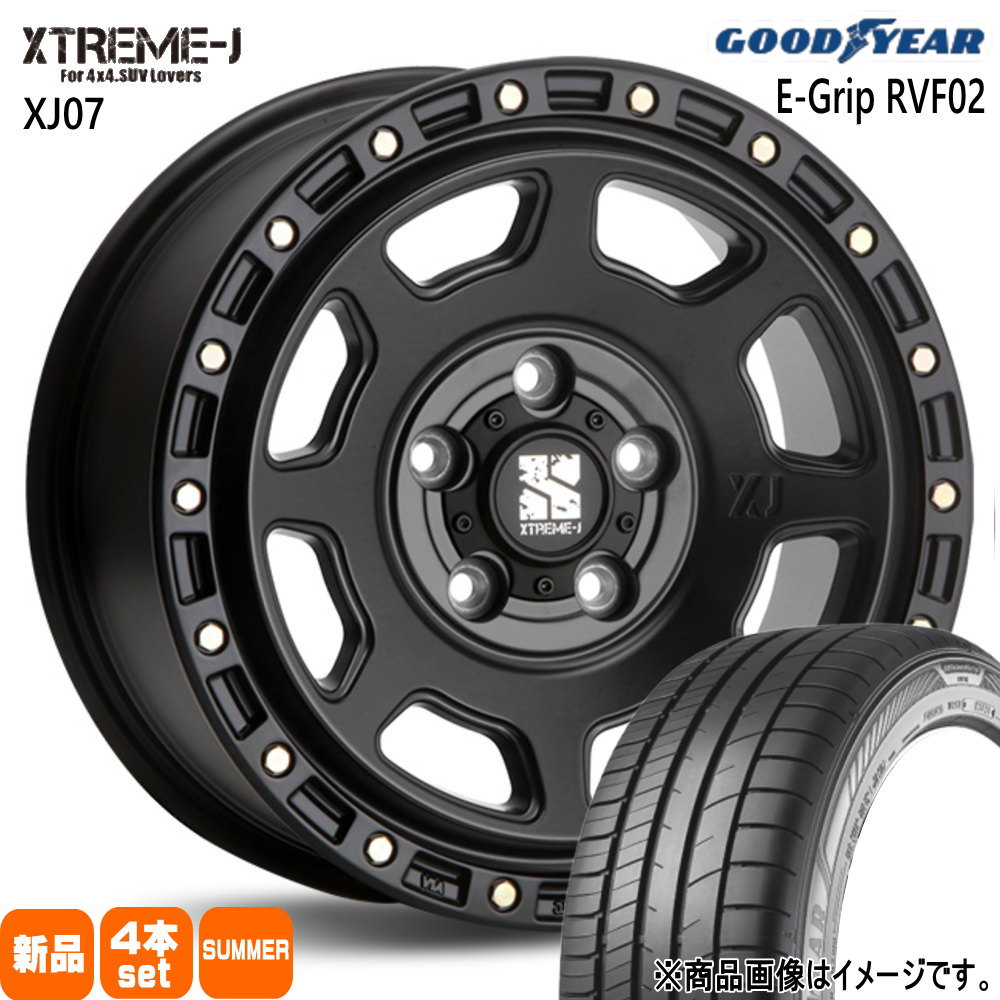 215/65R16 98H エフィシェントグリップ RVF02 EfficentGrip RVF02 グッドイヤー GOODYEAR 新品 夏用 サマータイヤ ホイール 4本セット MLJ XTREME-J XJ07 16×7.0+35 5/114.3 16インチ|タイヤショップ78