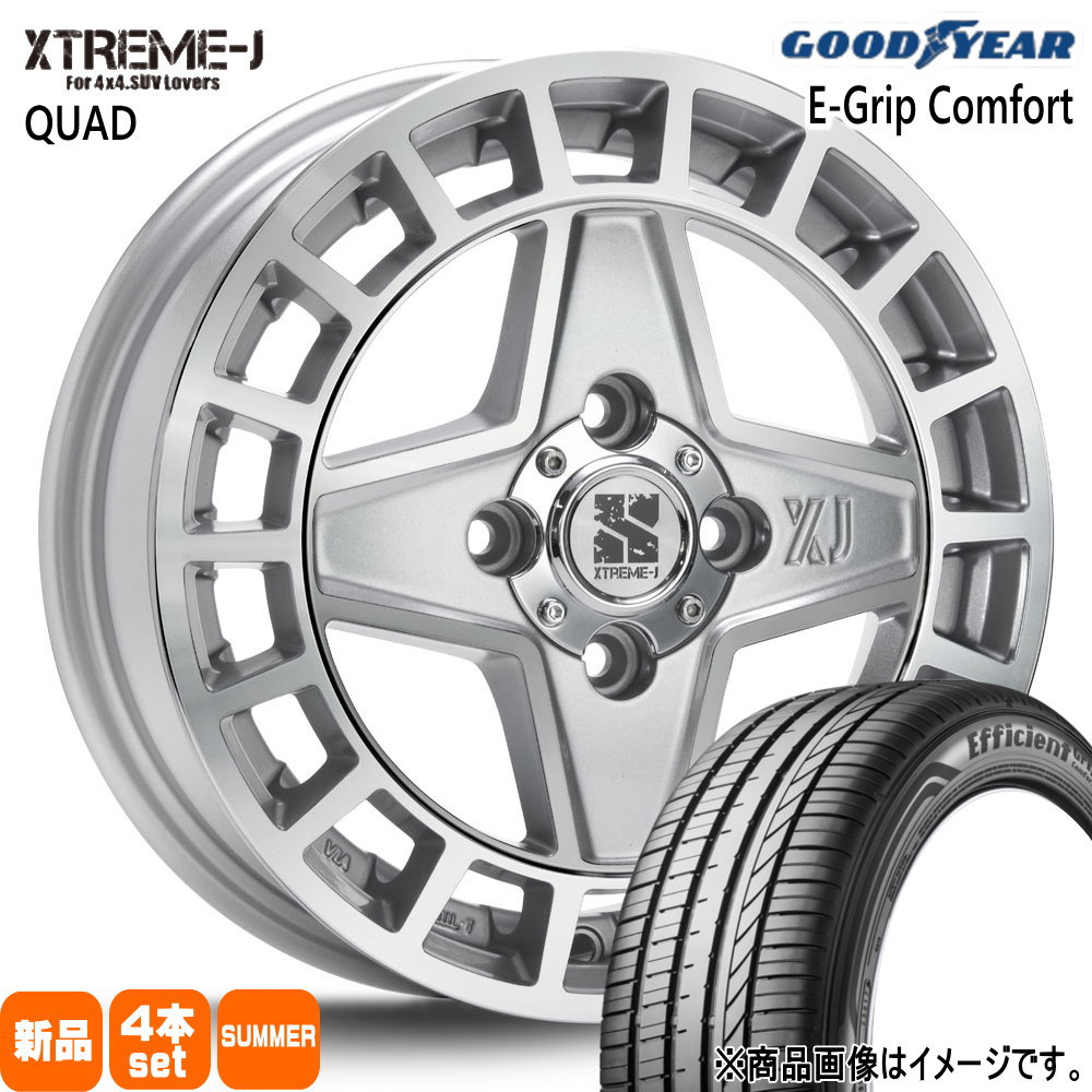 165/50R15 73V エフィシェントグリップ コンフォート EfficientGrip Comfort グッドイヤー GOODYEAR 新品 夏用 サマータイヤ ホイール 4本セット MLJ XTREME-J QUAD 15&times;4.5+45 4/100｜タイヤショップ78