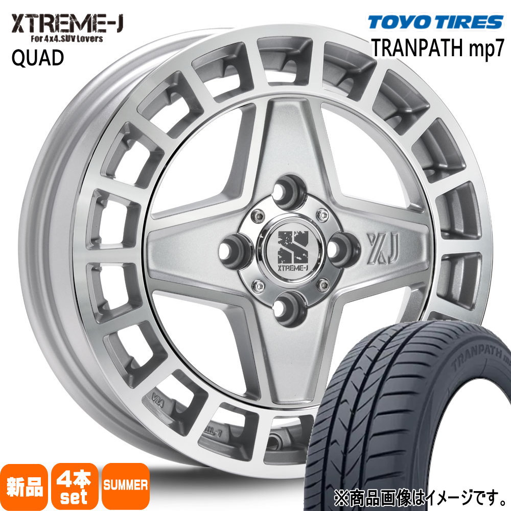 165/65R15 トランパス mp7 TRANPATH mp7 トーヨータイヤ TOYOTIRES 新品 夏用 サマータイヤ ホイール 4本セット MLJ XTREME-J QUAD 15×4.5+45 4/100|タイヤショップ78