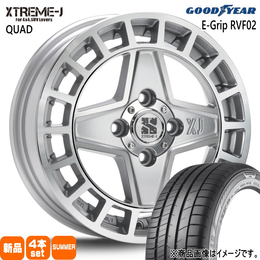 165/60R15 77H エフィシェントグリップ RVF02 EfficentGrip RVF02 グッドイヤー GOODYEAR 新品 夏用 サマータイヤ ホイール 4本セット MLJ XTREME-J QUAD 15×4.5+45 4/100|タイヤショップ78