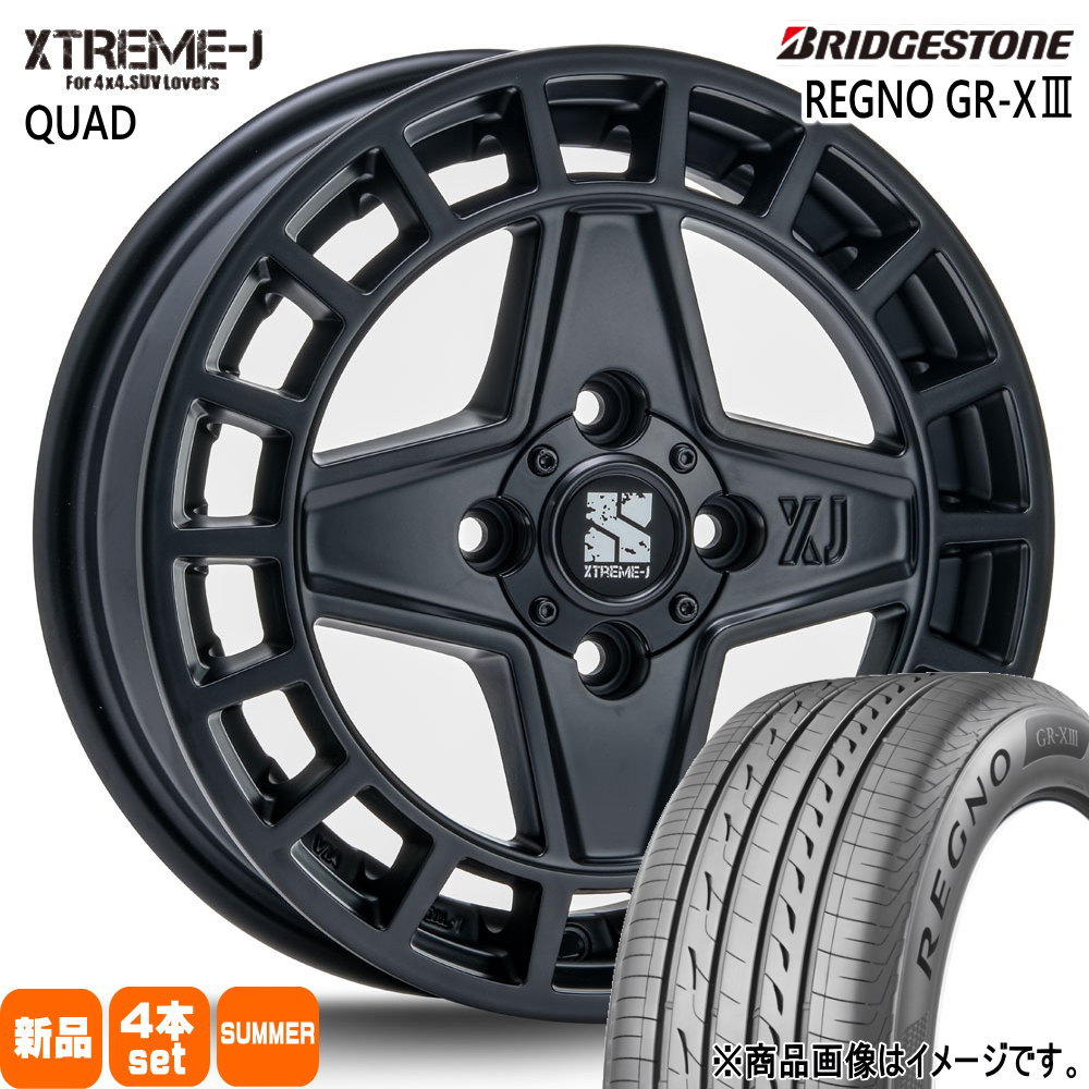 165/55R14 72V レグノ GRX3 REGNO GR-X3 ブリヂストン BRIDGESTONE 新品 夏用 サマータイヤ ホイール 4本セット MLJ XTREME-J QUAD 14×4.5+45 4/100|タイヤショップ78