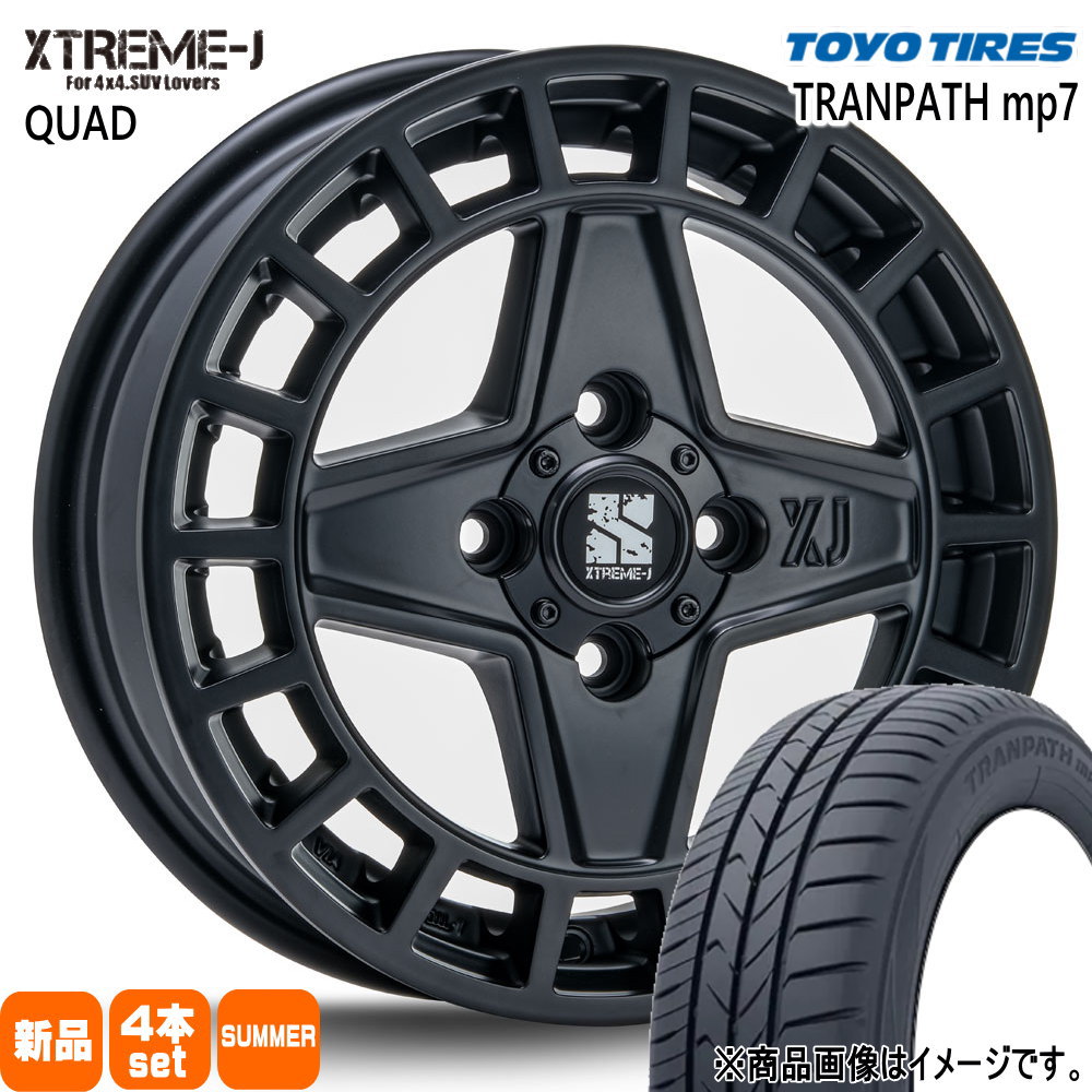 165/65R14 トランパス mp7 TRANPATH mp7 トーヨータイヤ TOYOTIRES 新品 夏用 サマータイヤ ホイール 4本セット MLJ XTREME-J QUAD 14×4.5+45 4/100|タイヤショップ78
