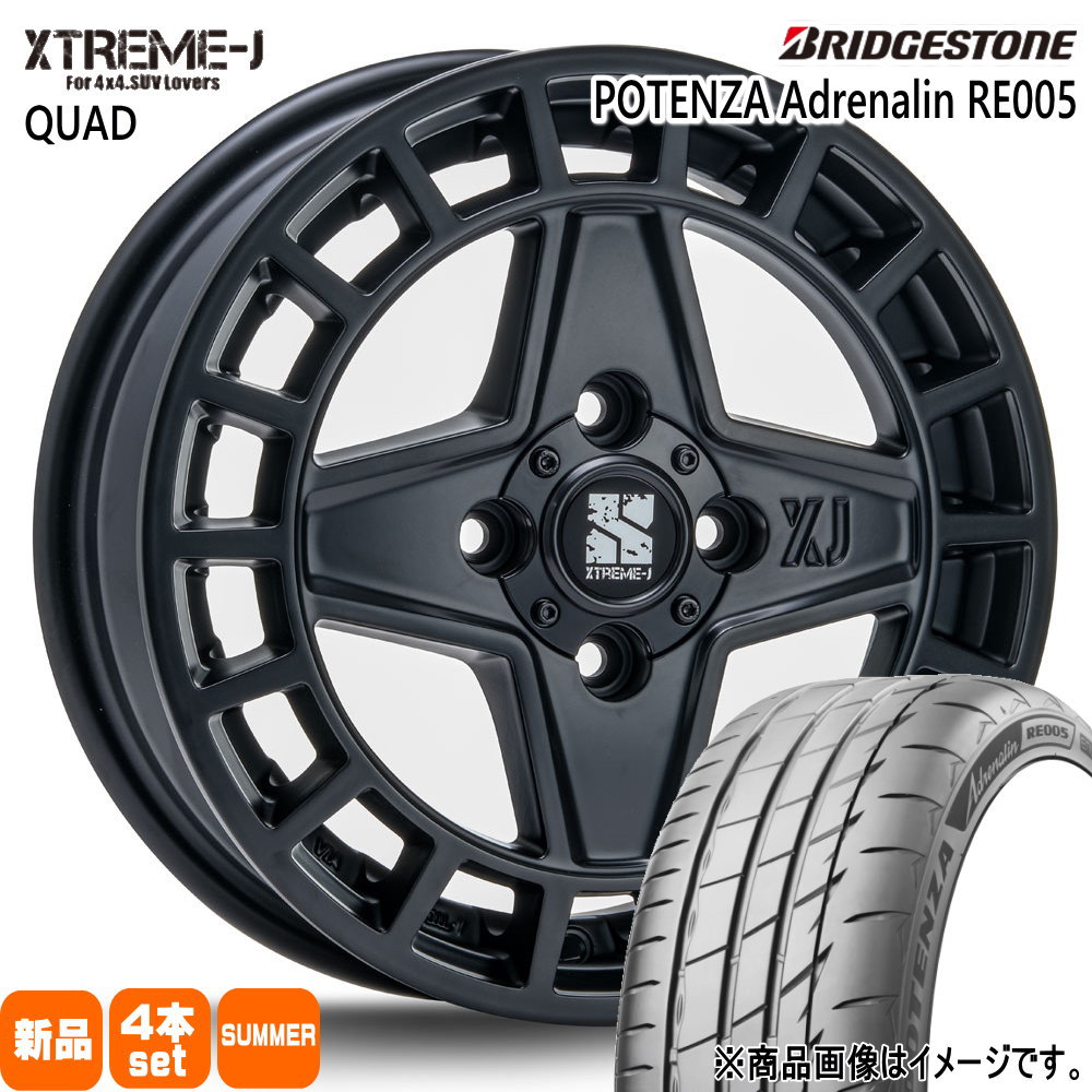 165/50R15 73V ポテンザ アドレナリン RE005 POTENZA Adrenalin RE005 ブリヂストン BRIDGESTONE 新品 夏用 サマータイヤ ホイール 4本セット MLJ XTREME-J QUAD 15×4.5+45 4/100|タイヤショップ78