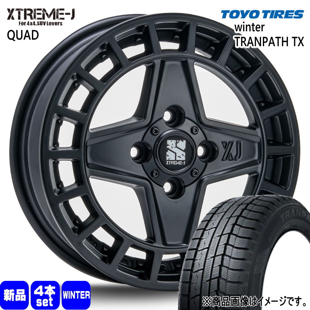 165/65R14 79Q ウィンタートランパス TX WinterTRANPATH TX トーヨータイヤ TOYOTIRES 新品 冬用 スタッドレスタイヤ ホイール 4本セット MLJ XTREME-J QUAD 14×4.5+45 4/100|タイヤショップ78