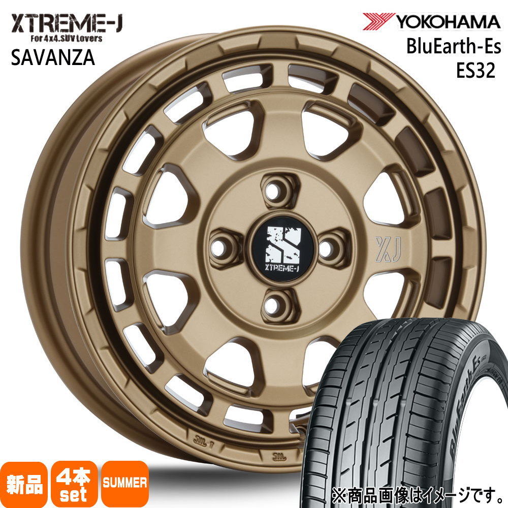 165/60R14 75T ブルーアース ES ES32 BluEarth-Es ES32 ヨコハマ YOKOHAMA 新品 夏用 サマータイヤ ホイール 4本セット MLJ XTREME-J SAVANZA 14×4.5+45 4/100|タイヤショップ78