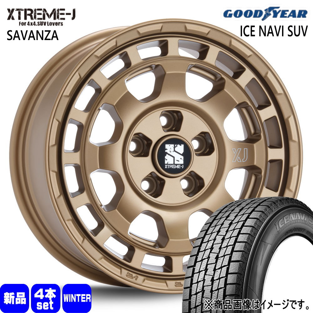 245/70R16 107Q アイスナビ SUV ICE NAVI SUV グッドイヤー GOODYEAR 新品 冬用 スタッドレスタイヤ ホイール 4本セット MLJ XTREME-J SAVANZA 16×7.0+35 5/114.3|タイヤショップ78