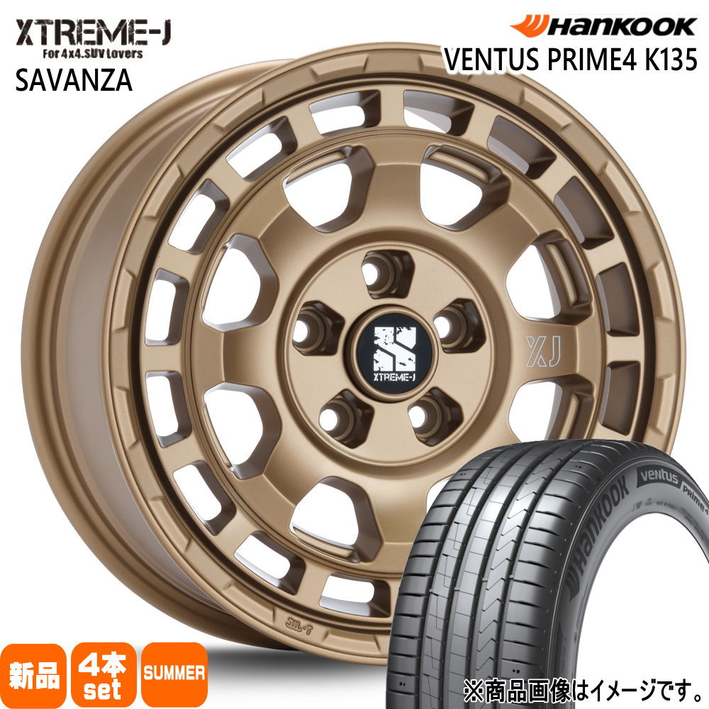 205/60R16 96V XL ベンタス プライム4 K135 Ventus Prime4 K135 ハンコック HANKOOK 新品 夏用 サマータイヤ ホイール 4本セット MLJ XTREME-J SAVANZA 16×7.0+35 5/114.3|タイヤショップ78