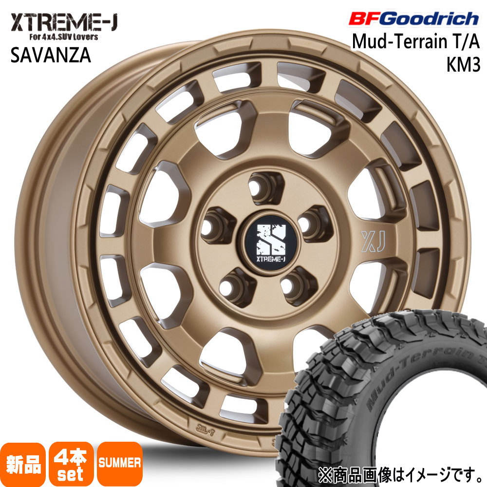 245/70R16 113/110Q LRD LT マッドテレーン T/A KM3 Mud-Terrain T/A KM3 BFグッドリッチ BF.Goodrich 新品 夏用 サマータイヤ ホイール 4本セット MLJ XTREME-J SAVANZA 16&times;7.0+35 5/114.3｜タイヤショップ78