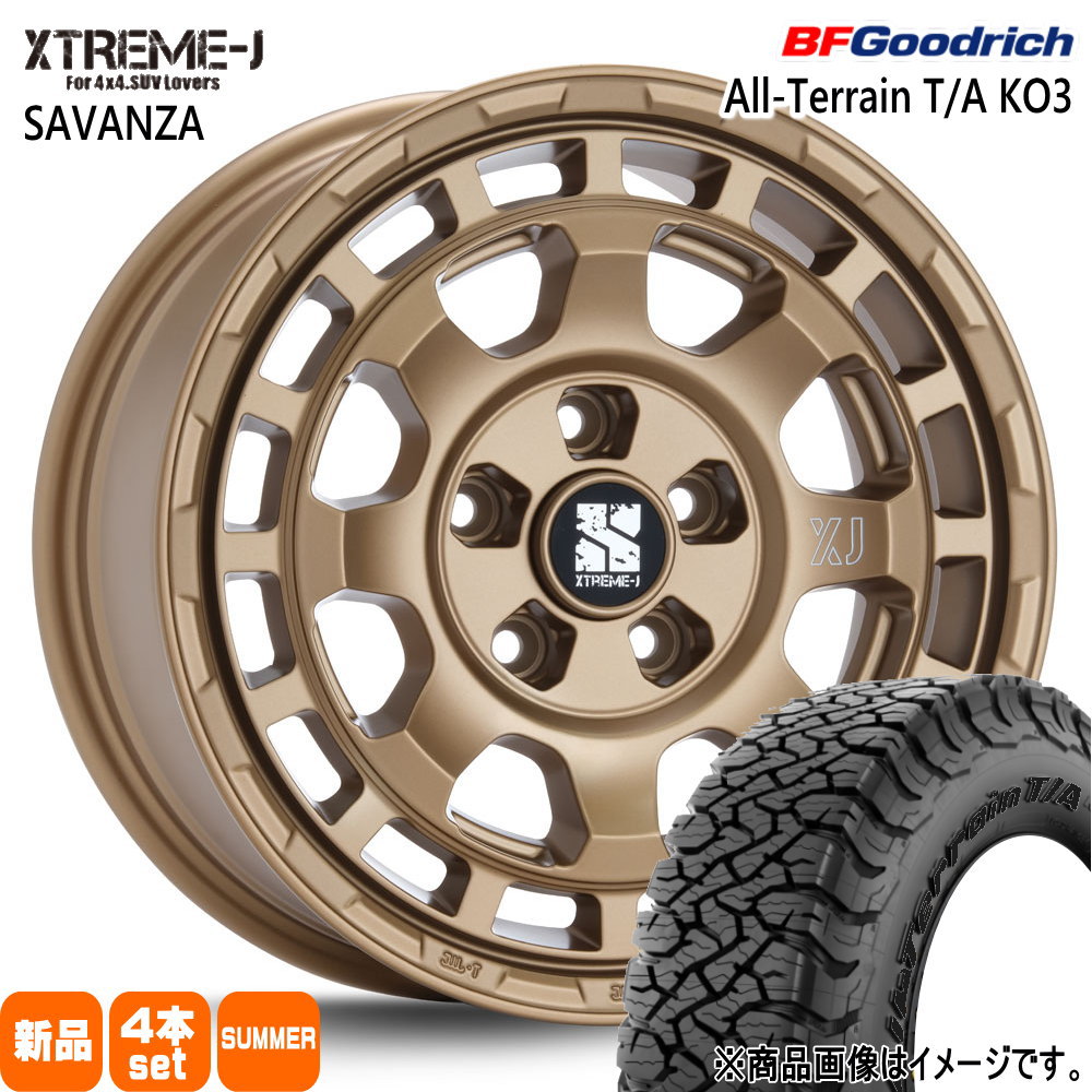 215/65R16 103/100S LT オールテレーン T/A KO3 All-Terrain T/A KO3 BFグッドリッチ BF.Goodrich 新品 夏用 サマータイヤ ホイール 4本セット MLJ XTREME-J SAVANZA 16&times;7.0+35 5/114.3｜タイヤショップ78