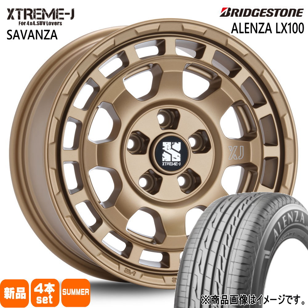 215/65R16 98H アレンザ LX100 ALENZA LX100 ブリヂストン BRIDGESTONE 新品 夏用 サマータイヤ ホイール 4本セット MLJ XTREME-J SAVANZA 16×7.0+35 5/114.3|タイヤショップ78