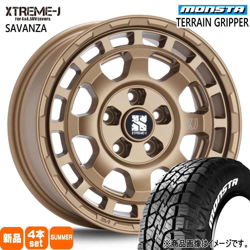 215/70R16 107/105Q LT テレーングリッパー TERRAIN GRIPPER モンスタ MONSTA 新品 夏用 サマータイヤ ホイール 4本セット MLJ XTREME-J SAVANZA 16&times;7.0+35 5/114.3｜タイヤショップ78