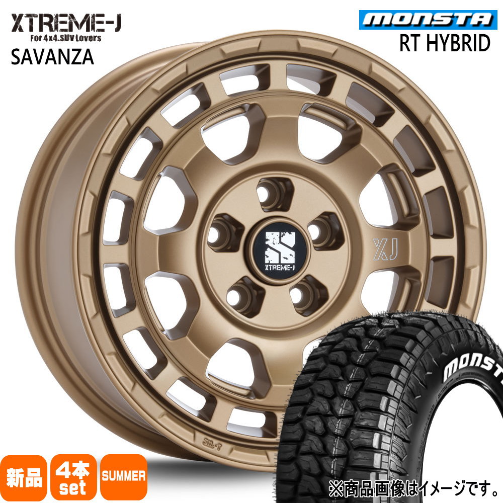 215/65R16 109/107Q LT RTハイブリッド RT HYBRID モンスタ MONSTA 新品 夏用 サマータイヤ ホイール 4本セット MLJ XTREME-J SAVANZA 16&times;7.0+35 5/114.3｜タイヤショップ78