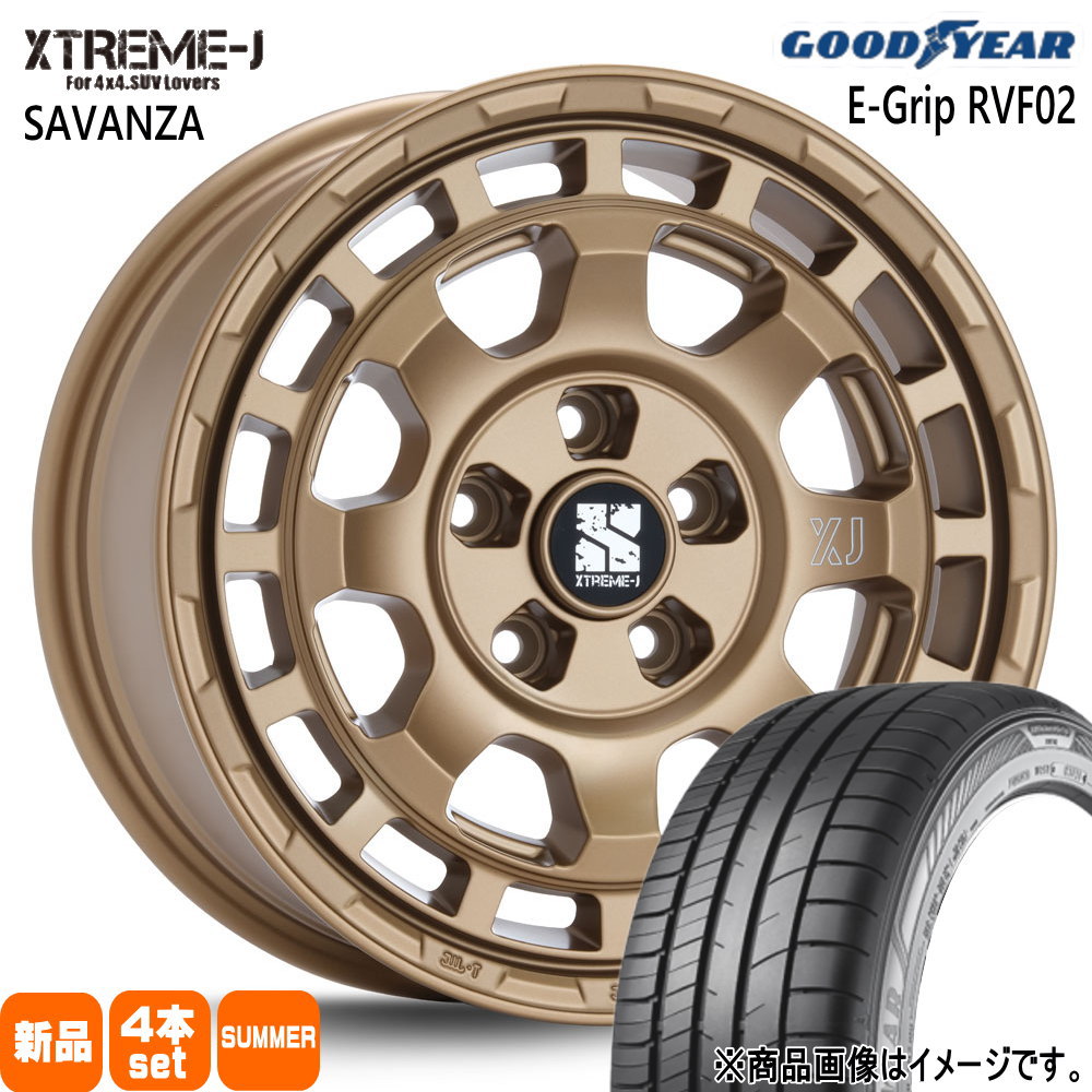 205/60R16 92V エフィシェントグリップ RVF02 EfficentGrip RVF02 グッドイヤー GOODYEAR 新品 夏用 サマータイヤ ホイール 4本セット MLJ XTREME-J SAVANZA 16&times;7.0+35 5/114.3｜タイヤショップ78 92,747円