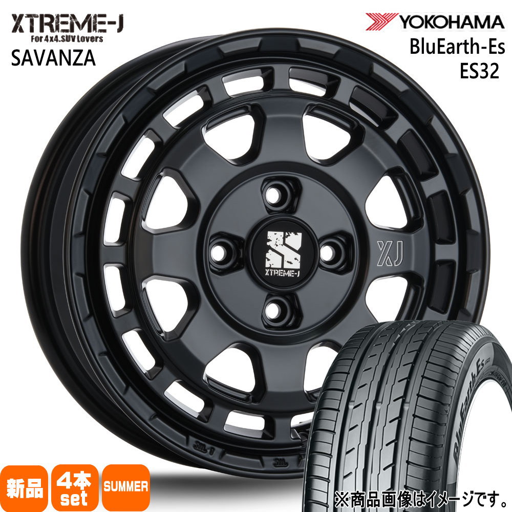 165/60R14 75T ブルーアース ES ES32 BluEarth-Es ES32 ヨコハマ YOKOHAMA 新品 夏用 サマータイヤ ホイール 4本セット MLJ XTREME-J SAVANZA 14×4.5+45 4/100|タイヤショップ78