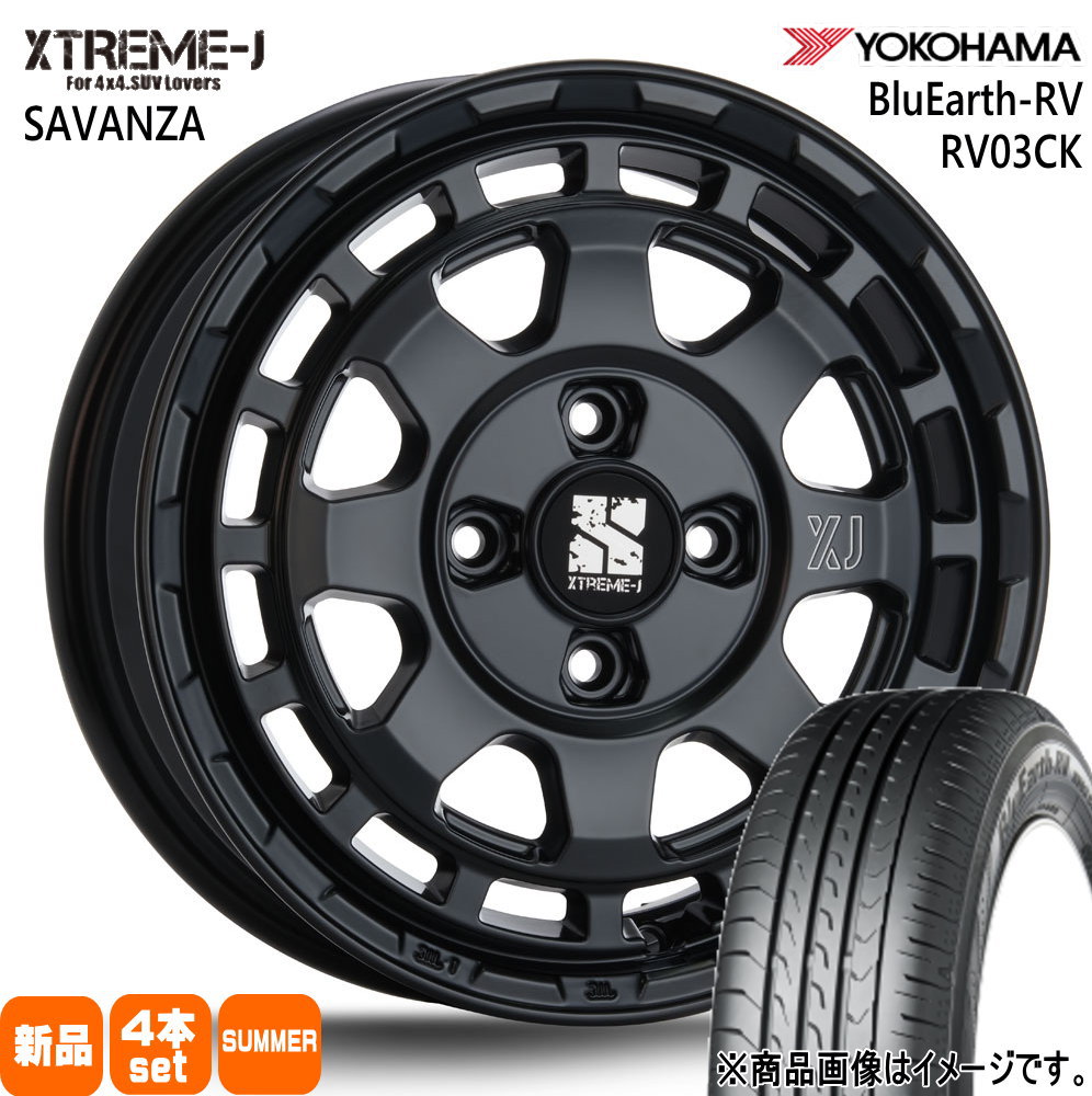 165/60R14 75H ブルーアース RV R03ck BluEarth-RV RV03CK ヨコハマ YOKOHAMA 新品 夏用 サマータイヤ ホイール 4本セット MLJ XTREME-J SAVANZA 14×4.5+45 4/100|タイヤショップ78