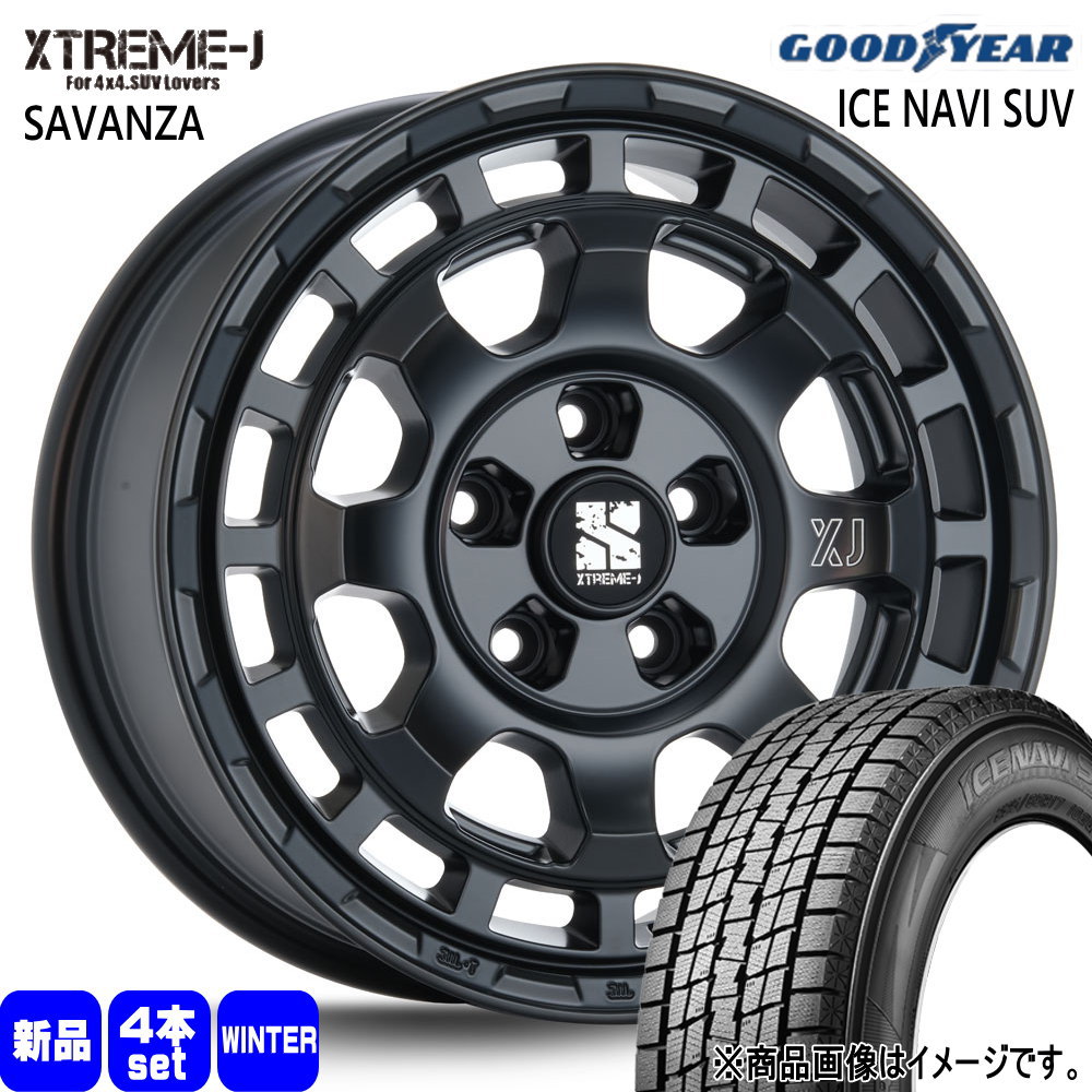 245/70R16 107Q アイスナビ SUV ICE NAVI SUV グッドイヤー GOODYEAR 新品 冬用 スタッドレスタイヤ ホイール 4本セット MLJ XTREME-J SAVANZA 16×7.0+35 5/114.3|タイヤショップ78
