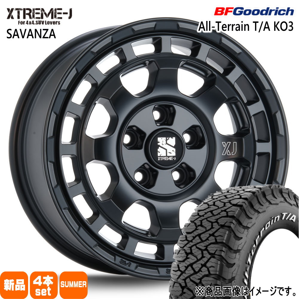 215/70R16 100/97S LRC LT オールテレーン T/A KO3 All-Terrain T/A KO3 BFグッドリッチ BF.Goodrich 新品 夏用 サマータイヤ ホイール 4本セット MLJ XTREME-J SAVANZA 16&times;7.0+35 5/114.3｜タイヤショップ78 115,280円