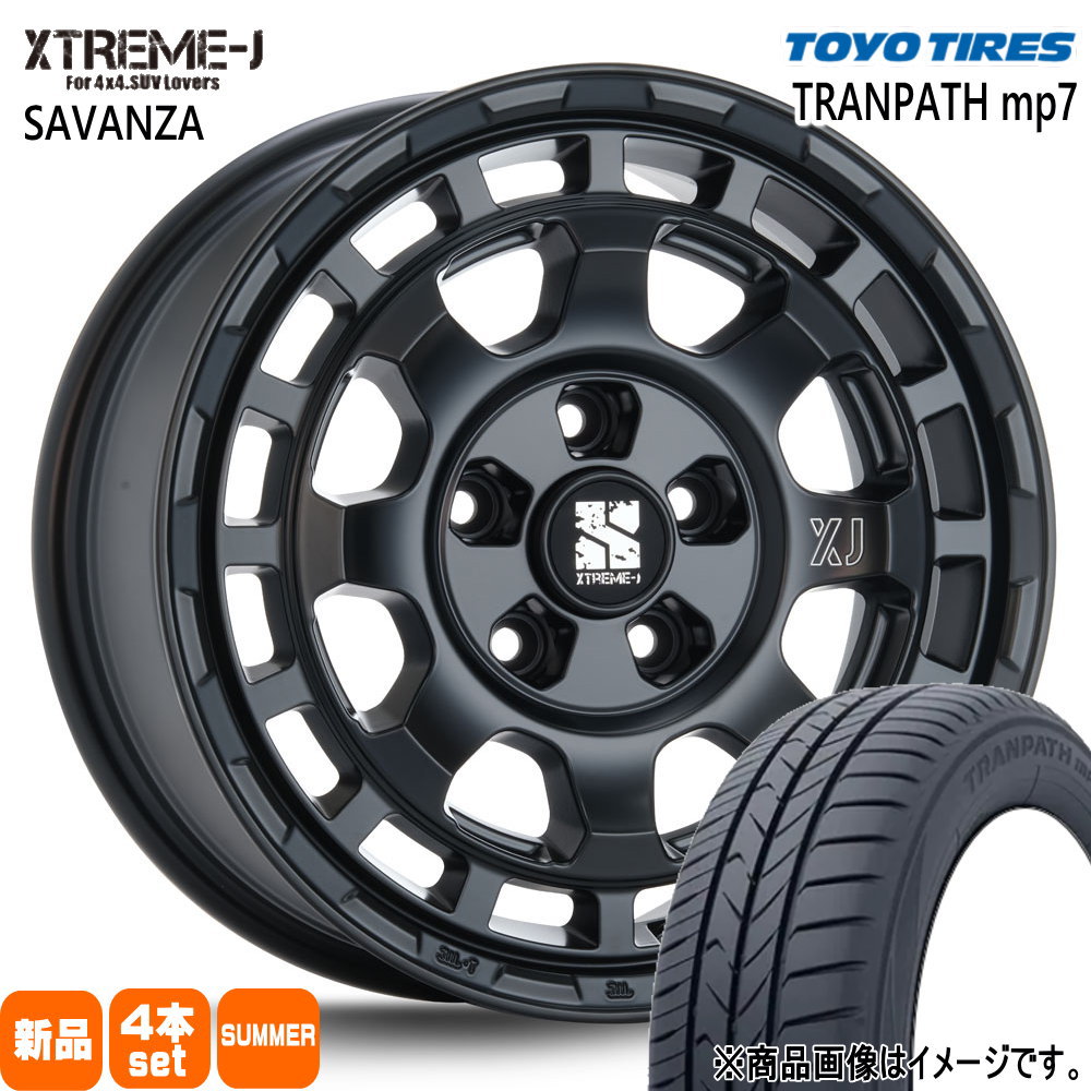 215/65R16 トランパス mp7 TRANPATH mp7 トーヨータイヤ TOYOTIRES 新品 夏用 サマータイヤ ホイール 4本セット MLJ XTREME-J SAVANZA 16&times;7.0+35 5/114.3｜タイヤショップ78
