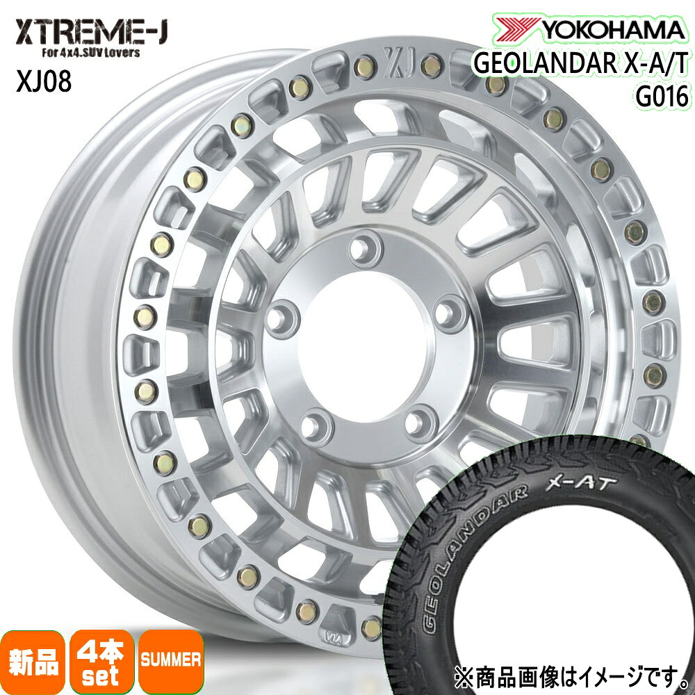 195R16 C 104/102Q ジオランダー X-AT G016 GEOLANDAR X-AT G016 ヨコハマ YOKOHAMA 新品 夏用 サマータイヤ ホイール 4本セット MLJ XTREME-J XJ08 16&times;6.0-5 5/139.7 16インチ｜タイヤショップ78