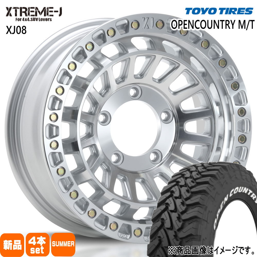 225/75R16 103/100Q LT オープンカントリー MT OPENCOUNTRY M/T トーヨータイヤ TOYOTIRES 新品 夏用 サマータイヤ ホイール 4本セット MLJ XTREME-J XJ08 16×6.0-5 5/139.7 16インチ|タイヤショップ78