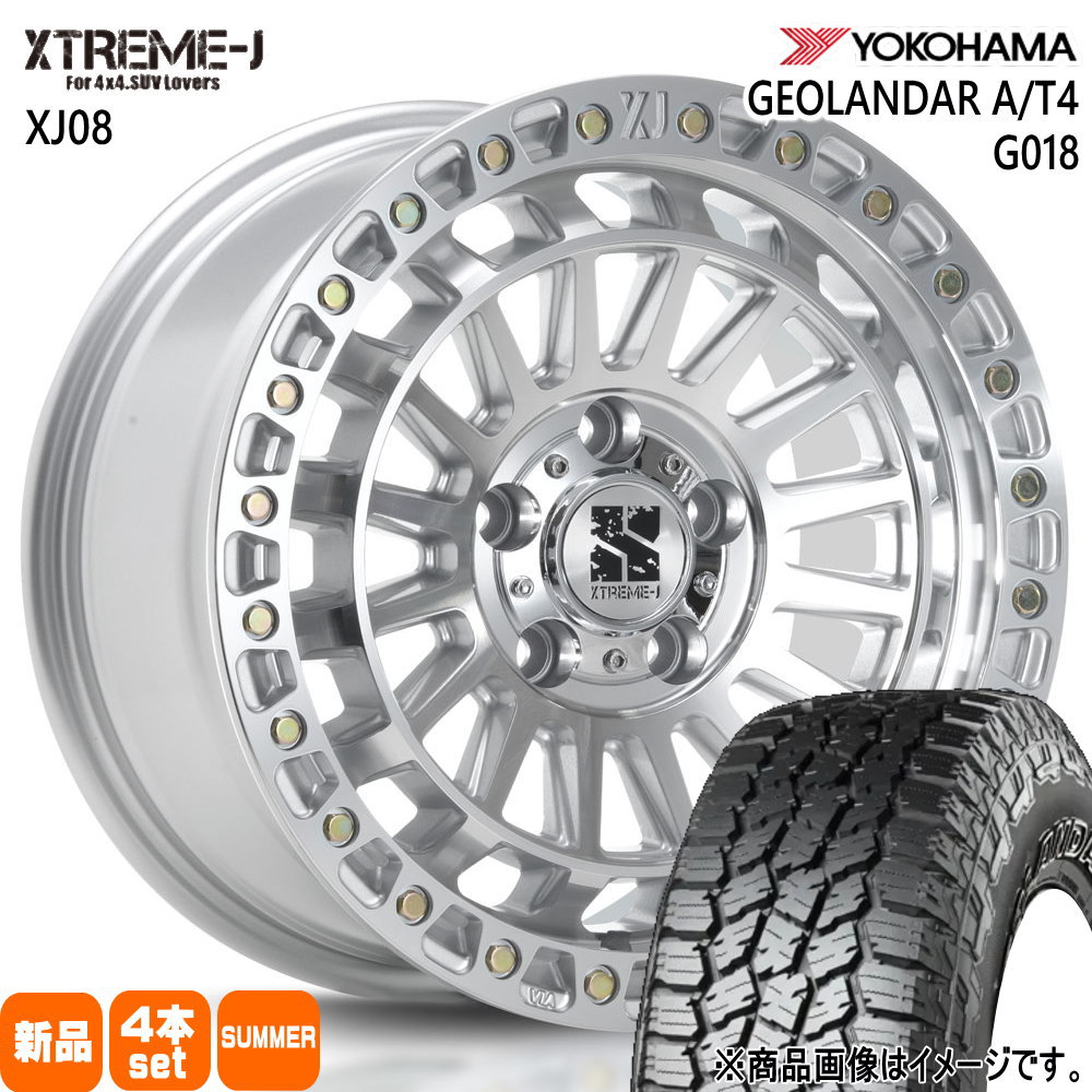 215/70R16 100H ジオランダー AT4 G018 GEOLANDAR A/T4 G018 ヨコハマ YOKOHAMA 新品 夏用 サマータイヤ ホイール 4本セット MLJ XTREME-J XJ08 16&times;7.0+35 5/114.3 16インチ｜タイヤショップ78