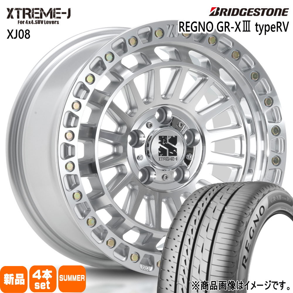 205/55R17 95V XL レグノ GRX3 タイプRV REGNO GR-X3 type RV ブリヂストン BRIDGESTONE 新品 夏用 サマータイヤ ホイール 4本セット MLJ XTREME-J XJ08 17×7.5+42 5/114.3 17インチ|タイヤショップ78