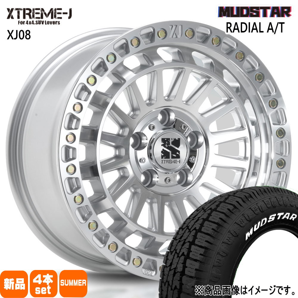 225/55R18 98T ラジアル AT RADIAL AT マッドスター MUDSTAR 新品 夏用 サマータイヤ ホイール 4本セット MLJ XTREME-J XJ08 18&times;8.0+40 5/114.3 18インチ｜タイヤショップ78