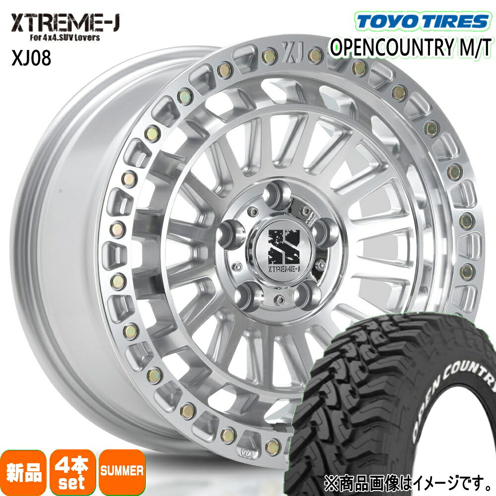 225/75R16 103/100Q LT オープンカントリー MT OPENCOUNTRY M/T トーヨータイヤ TOYOTIRES 新品 夏用 サマータイヤ ホイール 4本セット MLJ XTREME-J XJ08 16&times;7.0+35 5/114.3 16インチ｜タイヤショップ78 130,020円