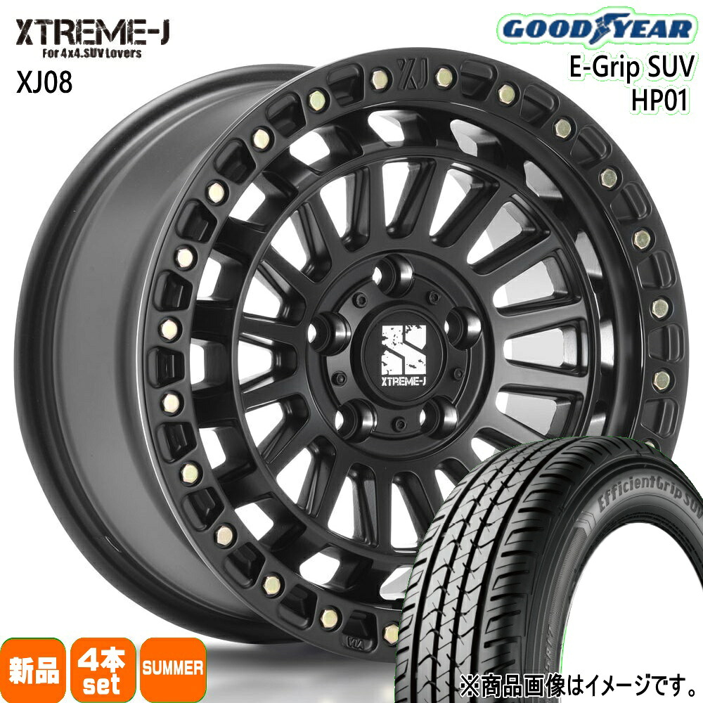 265/70R17 115S エフィシェントグリップ?SUV HP01 EfficientGrip SUV HP01 グッドイヤー GOODYEAR 新品 夏用 サマータイヤ ホイール 4本セット MLJ XTREME-J XJ08 17&times;7.5+40 5/127 17インチ｜タイヤショップ78