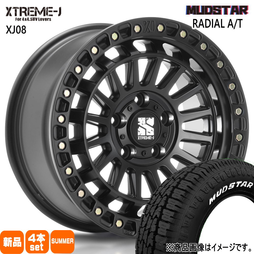 215/65R16 109/107L LT ラジアル AT RADIAL AT マッドスター MUDSTAR 新品 夏用 サマータイヤ ホイール 4本セット MLJ XTREME-J XJ08 16&times;7.0+35 5/114.3 16インチ｜タイヤショップ78