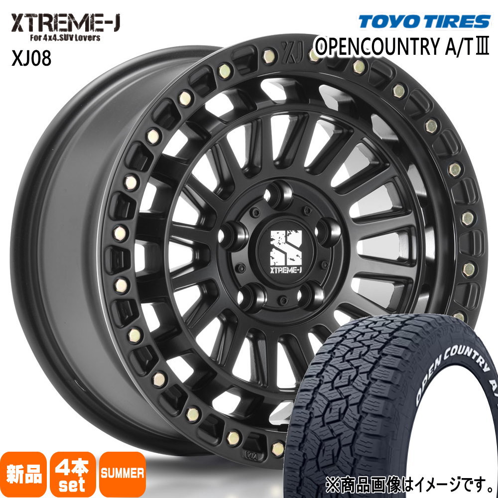 215/70R16 100T オープンカントリー AT3 OPENCOUNTRY A/T3 トーヨータイヤ TOYOTIRES 新品 夏用 サマータイヤ ホイール 4本セット MLJ XTREME-J XJ08 16×7.0+35 5/114.3 16インチ|タイヤショップ78