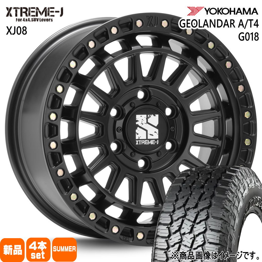 265/70R18 124/121S LT ジオランダー AT4 G018 GEOLANDAR A/T4 G018 ヨコハマ YOKOHAMA 新品 夏用 サマータイヤ ホイール 4本セット MLJ XTREME-J XJ08 18&times;8.0+50 6/139.7 18インチ｜タイヤショップ78