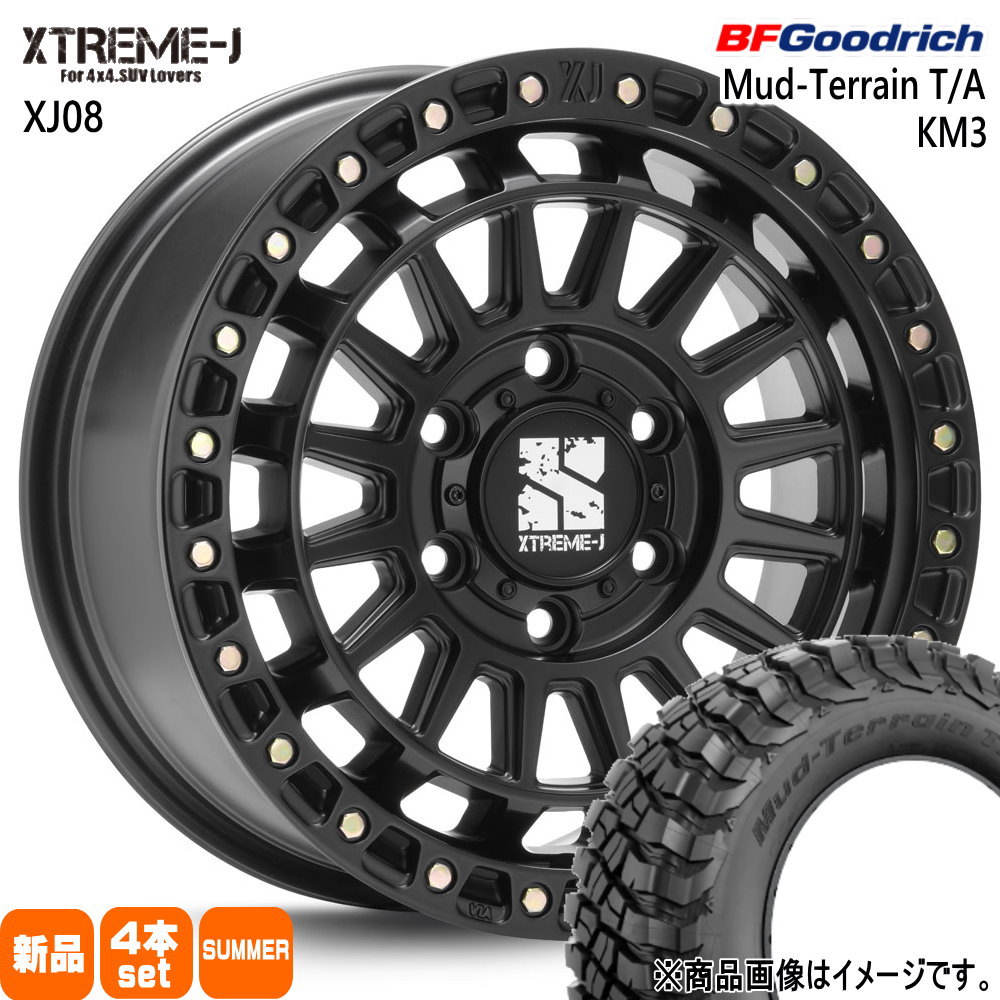 265/65R17 120/117Q LRE LT マッドテレーン T/A KM3 Mud-Terrain T/A KM3 BFグッドリッチ BF.Goodrich 新品 夏用 サマータイヤ ホイール 4本セット MLJ XTREME-J XJ08 17&times;8.0+20 6/139.7 17インチ｜タイヤショップ78