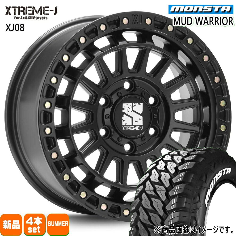 265/70R17 121/118Q マッドウォーリア MUD WARRIOR モンスタ MONSTA 新品 夏用 サマータイヤ ホイール 4本セット MLJ XTREME-J XJ08 17&times;8.0+50 6/139.7 17インチ｜タイヤショップ78