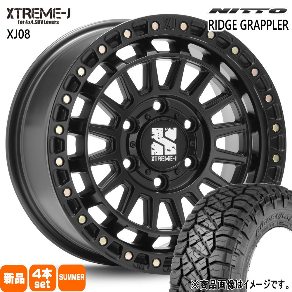 265/70R17 リッジグラップラー RIDGE GRAPPLER ニットー NITTO 新品 夏用 サマータイヤ ホイール 4本セット MLJ XTREME-J XJ08 17×8.0+20 6/139.7 17インチ|タイヤショップ78