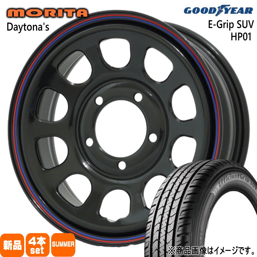 175/80R16 91S エフィシェントグリップ?SUV HP01 EfficientGrip SUV HP01 グッドイヤー GOODYEAR 新品 夏用 サマータイヤ ホイール 4本セット 森田システム DAYTONA'S G2 16&times;5.5+22 5/139.7｜タイヤショップ78