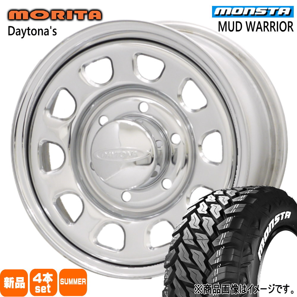 215/70R16 107/105Q LT マッドウォーリア MUD WARRIOR モンスタ MONSTA 新品 夏用 サマータイヤ ホイール 4本セット 森田システム DAYTONA\'S G2 16×6.5+45 6/139.7|タイヤショップ78