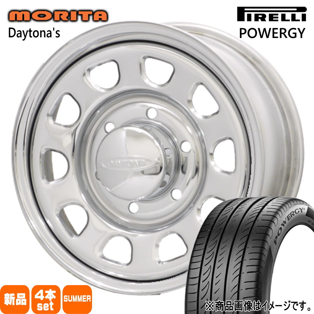 215/60R17 96H パワジー POWERGY ピレリ PIRELLI 新品 夏用 サマータイヤ ホイール 4本セット 森田システム DAYTONA'S 17×6.5+38 6/139.7|タイヤショップ78