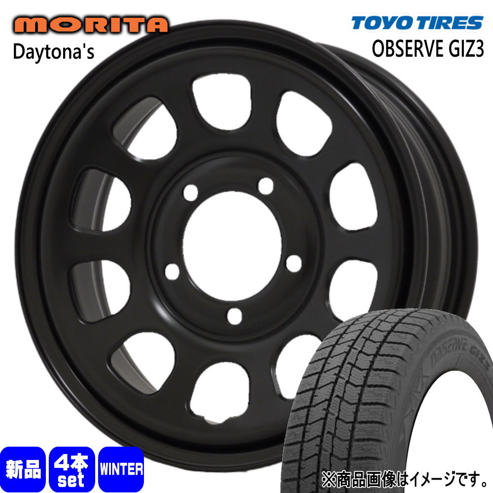 215/70R15 オブザーブ ギズ3 OBSERVE GIZ3 トーヨータイヤ TOYOTIRES 新品 冬用 スタッドレスタイヤ ホイール 4本セット 森田システム DAYTONA'S 15&times;6.0+0 5/139.7｜タイヤショップ78