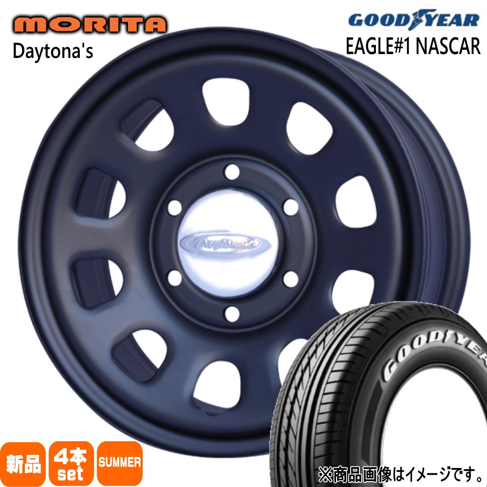 215/65R16 109/107R LT イーグルワン ナスカー プラス EAGLE#1 NASCAR PLUS グッドイヤー GOODYEAR 新品 夏用 サマータイヤ ホイール 4本セット 森田システム DAYTONA'S G2 16&times;6.5+38 6/139.7｜タイヤショップ78
